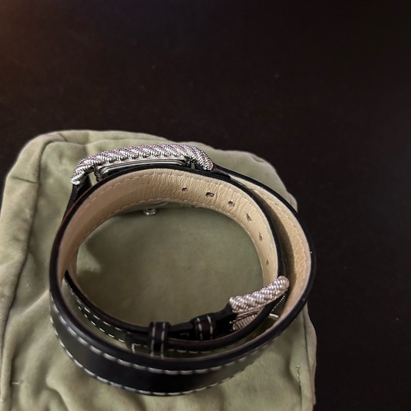 Judith Ripka Black Leather Strap Watch - Picture 3 of 6